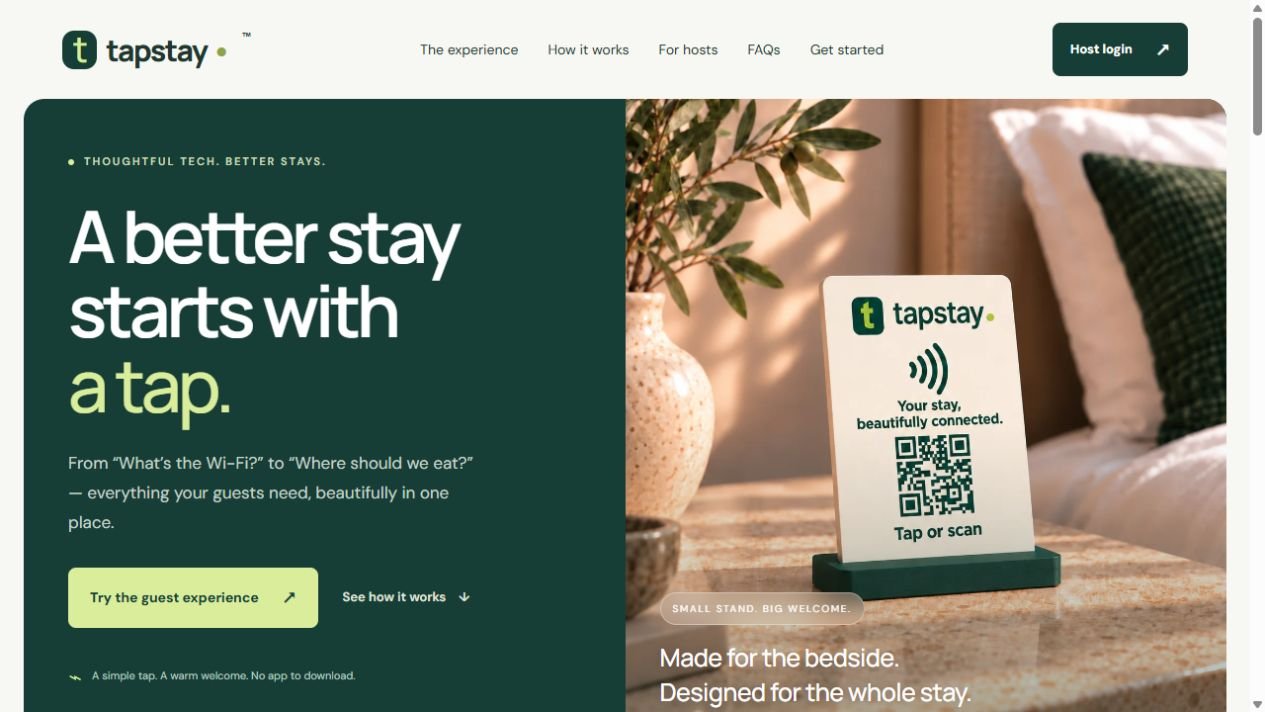 TapStay website preview